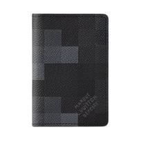 Louis Vuitton Pocket Organizer Damoflage Black Canvas Men Wallets M14928 Basic Set (Bag+Dust Bag)