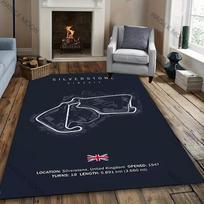 F1 Imola Monako Trasos Kilimas Keturiems Metams Kambariui, Sofai, „Formulės 1“ Motosporto Tematikos Dekoro Kilimėlis, Lenktynių Mėgėjo Kilimas 40cm x 60cm gray
