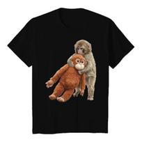 Monkey Punch T-Shirt Short Sleeve Round Neck Casual Tee Cute Monkey Orangutan Pattern Tee Shirt for Men Women Street Daily Wear XXXL brown