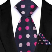 Wine Red Floral Dot Plaid Men Tie Pocket Square Set Fashion High Quality Suit Necktie Hanky Set Business Wedding Party Gift blue