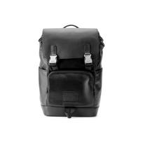 Coach Track 42 Flap Leather Backpack Men Backpack Black C2710-QBBK Basic Set (Bag+Dust Bag)