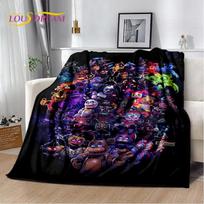 3D Horror Game F-FNAF Freddy cartoon Soft Flannel Blanket for Bed Bedroom Sofa Picnic,Throw Blanket for Outdoor Leisure Nap Gift 75x90cm gray