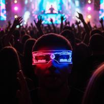 Bright LED Glasses Futuristic Cyberpunk Visor for Parties, Festivals, and Halloween with 7 Colors 0.1 blue