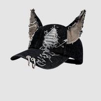 NEW Girl Jeans Rabbit Ears Cowboy Baseball Hat Wash Graffiti Hip Hop Cap Women Men Party Baseball Cap (Black,One Size) juoda