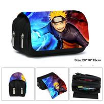 Naruto Uzumaki Pencil Case Large Capacity Two-Layer Cartoon Pencil Pouch for Students
