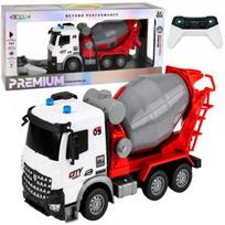 LEAN Toys Nuotoliniu būdu valdomas betono maišyklės sunkvežimis su judančia lempute ir šviesomis