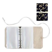 Zippered Binder Pocket Detachable Ring Needle Storage Bag 6 Hole PVC 12 Zippered Pocket Knitting Tool Organiser white