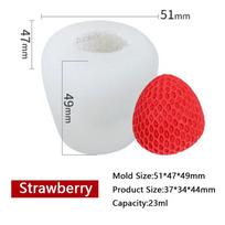 3D Strawberry Fruit Candle Mold DIY Aromatherapy Handmade Soy Wax Mould Kitchen Tools Cake Soap Silicone Mold Candle Mould žemuogės