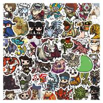 Monster Hunter Game Stickers: 60 Creative Decals for Laptop, Phone & DIY Decor Not Applicable black
