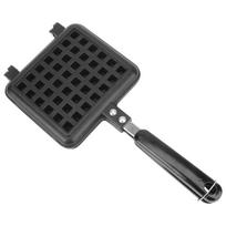 Long Handle Waffle Baking Mold Square Waffle Maker Machine Waffle Metal Mold Pan  Family Breakfast juoda