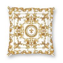 Golden Lion Damask Ornament Pillowcase Printed Cushion Cover Decoration Baroque Throw Pillow Case Cover Home Square Xcm 30cmx30cm(12x12Inch)