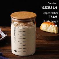 300/600/900 ml raugo raugo indas, skaidraus stiklo, atsparus karščiui, raugo raugo konteineris, indas kepimui, fermentacijai, maisto laikymui A3 brown