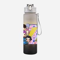 26 English Letter K-Pop Demon Hunters Printed Large Capacity Drinking Cup Portable Outdoor Sports Water Cup Children 750Ml Water Bottle Gift gray