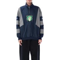 Adidas X Brain Dead Collaboration Loose Half-Zip Long Sleeve Sweatshirt Unisex sweatshirt JZ1055 M gray