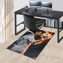 1 vnt. Cristiano Ronaldo Futbolo kamuolys ant Ugnies Kėdės Kilimėlis Anime Animacinis Dizainas, Biuro Stalo Kilimėlis, Neslystantis Kilimas Namų Dekoro, Žaidimų Kambariui 60cm by 90cm black