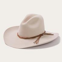 Cowboy Style Pure Sheep Wool Felt Hat Western Cowboy Solid Warm Wool Cap for Men Women Outdoor Daily Wear L（58-60cm） smėlis