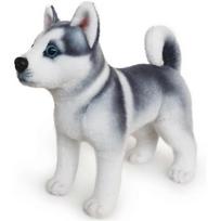 Lifelike Furry Husky Stuffed Animals Puppy Toy Realistic Huskies Chubby Anime Pillow Super Soft Siberian Husky Toy Plush Cute Pup Dolls Gifts,25CM