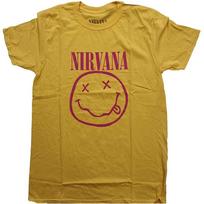 Nirvana Pink Happy Face T-Shirt Yellow New Unisex T-Shirt S įvairiaspalvis