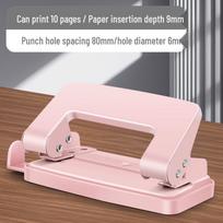 Large Double Hole Punch Binder & Loose-leaf Clip - Student Round Ring Two-Hole Puncher white