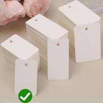 White Paper Tags Blank Clothing Size Labels Coupon Tag Unstrung Marking Label Tag for Retail Business Garage Sales Party Favors (as the picture,100pcs) beige