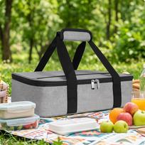 Casserole Carrier Thermal Insulated Food and Cold Carry Bag with Padded Handle black