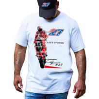 Šaunus Casey Stoner 27 GP Lenktynių Legenda T-shirt Unisex Trumpomis Rankovėmis Unisexs Laisvalaikio Balti Viršutiniai Drabužiai Berniukas Motociklo Nuotykių Sporto Rider Marškinėliai S white