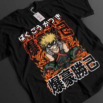 Mano Herojų Akademija Marškinėliai Bakugo Marškinėliai Deku Kacchan Viršus Todoroki MHA Unisex Marškinėliai XL brown