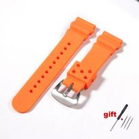 20mm 22mm Watch Band for Seiko Prospex SRP777J1 Waterproof Diving Silicone Bracelet for Seiko No.5 SKX007 SKX009 Sports Strap/. 22mm oranžinė
