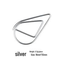 Water Drop Metal Bookmark & Binder Clip - 6 Colors sidabras