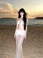 European-Thai Spicy Two-Piece Bikini Set with Waist Chain and Long Skirt Medium black