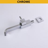 Bathroom G1/2 Brushed Gold Black Shine Chrome Brass Tap Washroom Wall Mounted Basin Thread Square Faucet Cold Tap auksas