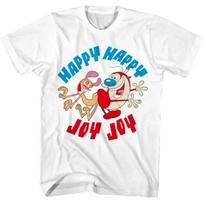 Ren and Stimpy Happy Happy Joy Joy Men’s T Shirt, S-5XL 2XL white