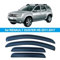 Window Visor for RENAULT DUSTER DACIA DUSTER HS 2011-2017 Rain Guard Side Vent Deflector Weathershield Outside-Mount Tape On for DUSTER HS 11-17 gray