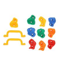 Rock Climbing Holds with Handles Mounting Hardware Multi Colored Rock Wall Climbing Kit for Indoor Outdoor blue