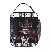 FNAF At Freddys Thermal Insulated Lunch Bags for Office Portable Food Bag Thermal Cooler Lunch Box Option 1 black