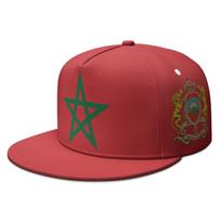 Morocco Flat Brimmed Cap Custom Made Name Number Logo Hip-Hop Hat Nation Flag Ma Kingdom Arabic Arab Country Photo Headgear Adjustable brown