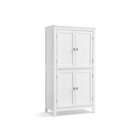 VASAGLE Vonios grindų laikymo spintelė, Vonios laikymo vienetas, Laisvai statoma spintelė su 4 durelėmis, Reguliuojamos lentynos, 11,8 x 23,6 x 43,3 colio balta