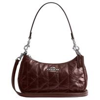 Coach Teri Dygsniuotas Dizainas Su Metaliniais Akcentais Odinė Crossbody Pečių Rankinė Moteriškos rankinės Klevo Raudonumo CDY83-SVMPL Basic Set (Bag+Dust Bag) gray