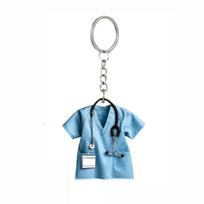 Acrylic Medical Worker Keychain Nurse Scrub Uniform Design Stethoscope and ID Badge Holder Key Ring Accessory for Healthcare Professionals One Size mėlyna