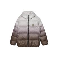 New Era MLB Color Block Casual Hooded Down Jacket Unisex outerwear Gradient-Brown 13350917 M gray