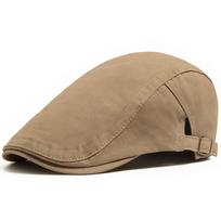 Letter Embroidery Flat Cap Men Casual Newsboy Caps Vintage Fashion Beret For Women Sun Visor Hat American Style Front Back Wear chaki