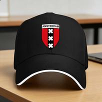 Amsterdam Flag Casual Baseball Cap Summer  Trucker Hat Sun Visor Kpop Rock Hip Hop Hats Couple Women y2k Retro Baseball Caps One Size black