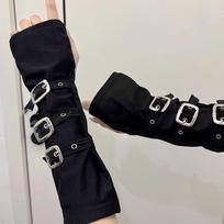 Sagtelės Dizainas Punk Stiliaus Alkūnių Pirštinės Gotikiniai Metaliniai Sagčių Pirštinės Cosplay Sceniniai Pasiruošimai juoda