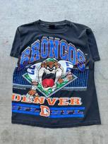 Vintage 90’s NFL Denver Broncos Taz Graphic Black Shirt Unisex Men Women Unisex T-Shirt XL gray