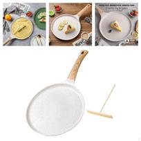 Non-stick Crepe Pan Flat Dosa Easy Carry Home Pancake Tortilla White gray