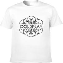 T-Shirt Coldplay Band Men's T-Shirt Short Sleeve Cotton Tee Casual Crewneck Workout Sports Shirt Tops S balta