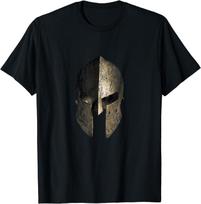 Spartan Warrior Helmet Ancient Greece TShirt Short Sleeve Casual Cotton ONeck Men T Shirt S black
