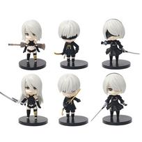 Nier Anime A2 figure 2B Yorha 9S automata action Figure 2B 9S Figure pvc Model Q edition statue Collection Ornament cartoon Present 7-10CM white