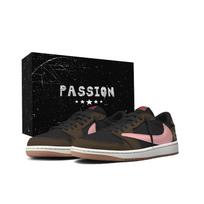 Travis Scott x Jordan Air Jordan 1 Travis Scott X AJ1 Collaboration 7.0 Low top Vintage Basketball Shoes Unisex DZ4137-700(Team1142-) 43