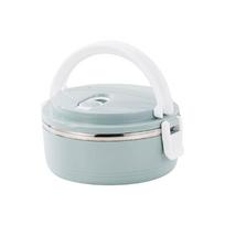 Stackable Food Container Box Round Insulated Soup Thermos Container  for Students&Office Worker Blue-single layer white